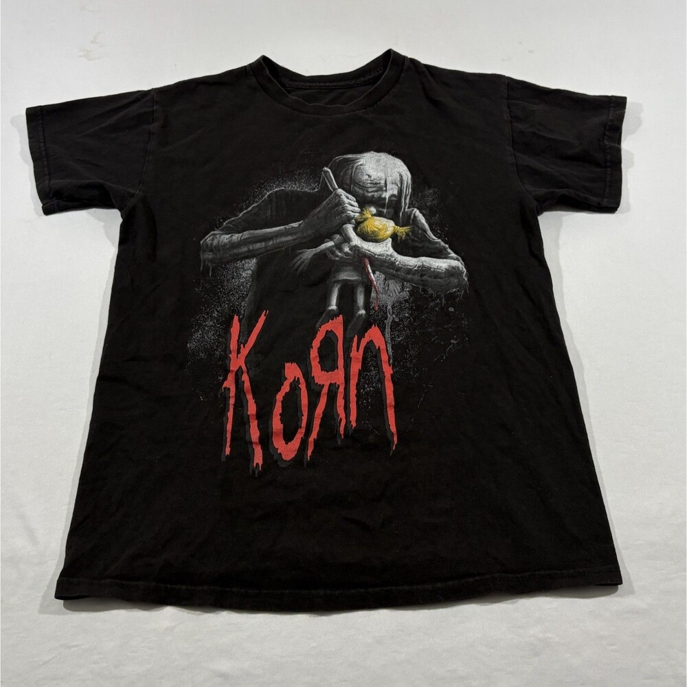 Korn Voodoo Adult Doll T-Shirt Black Nu Metal Band Tee Graphic Print Tee Sz S